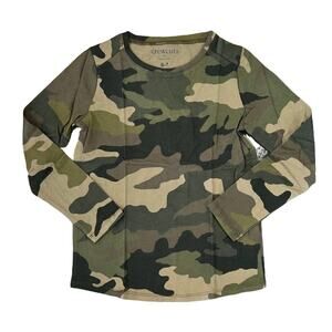 NWT J. Crew Girls' Long-Olive Green Camoflauge Long SleeveTee